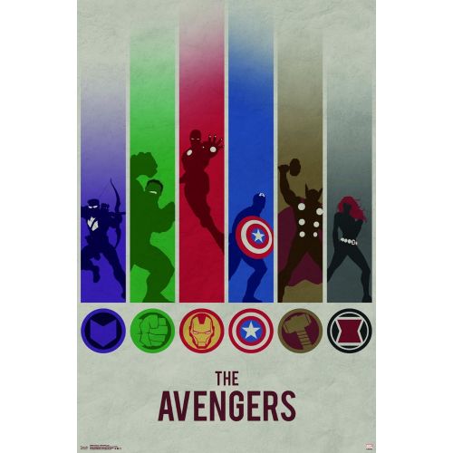  Trends International Avengers-Minimalist Logo Wall Poster, 24.25 X 35.75, Multi