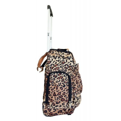 Trendy Flyer 19 Duffel/tote Bag Gym Luggage Case Wheel Purse (Leopard)