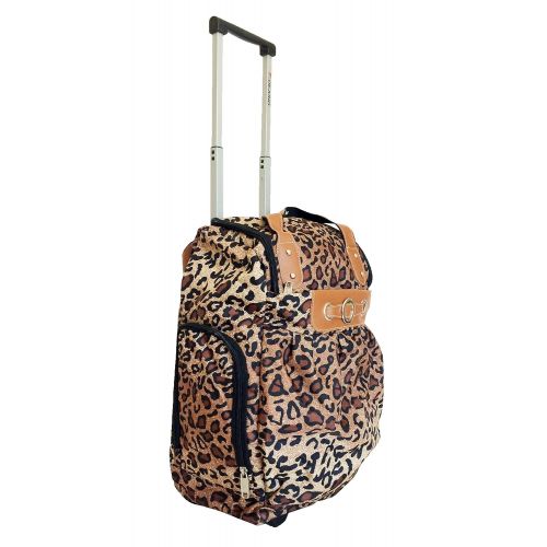  Trendy Flyer 19 Duffel/tote Bag Gym Luggage Case Wheel Purse (Leopard)