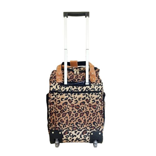  Trendy Flyer 19 Duffel/tote Bag Gym Luggage Case Wheel Purse (Leopard)