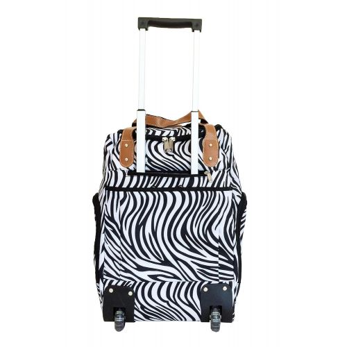  Trendy Flyer 19 Duffel/tote Bag Gym Luggage Case Wheel Purse (Zebra)