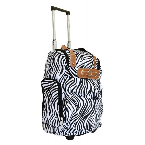  Trendy Flyer 19 Duffel/tote Bag Gym Luggage Case Wheel Purse (Zebra)