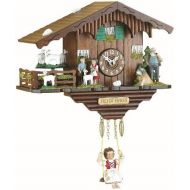 Trenkle Kuckulino Black Forest Clock Swiss House with turning goats, quartz movement and cuckoo chime TU 2020 SQ