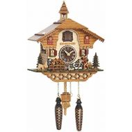 Trenkle Quartz Cuckoo Clock Black Forest House with Music, Moving Wanderer and Mill-Wheel TU 4216 QM