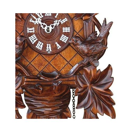  Trenkle Quartz Cuckoo Clock 6 leaves, 3 birds, nest TU 362 Q