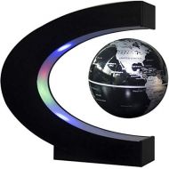 [아마존베스트]Floating Globe with LED Lights C Shape Magnetic Levitation Floating Globe World Map for Desk Decoration (Black)