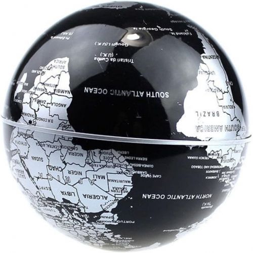  [아마존베스트]Floating Globe with LED Lights C Shape Magnetic Levitation Floating Globe World Map for Desk Decoration (Black)