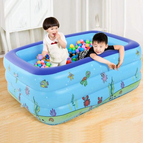  Treslin Inflatable Baby Bath Swim Tubs Newborn Thickening Children Cartoon Portable Bathtub Bucket Safety Swimming Pool@C1 (92x30cm)