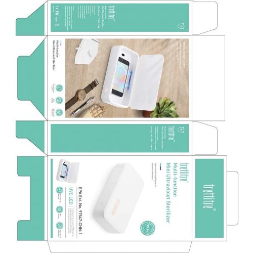  Trettitre UV Light Sanitizer Box UVC Sterilizer for Phone Ultraviolet Clean 99.99% for Toothbrush Jewelry Glasses Nail Tools Keys Aromatherapy