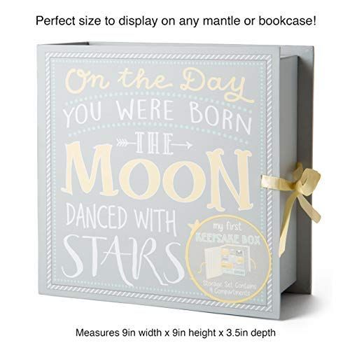  [아마존베스트]TCD Baby Milestone Keepsake Storage Box: Track Treasured Memories - Moon & Stars