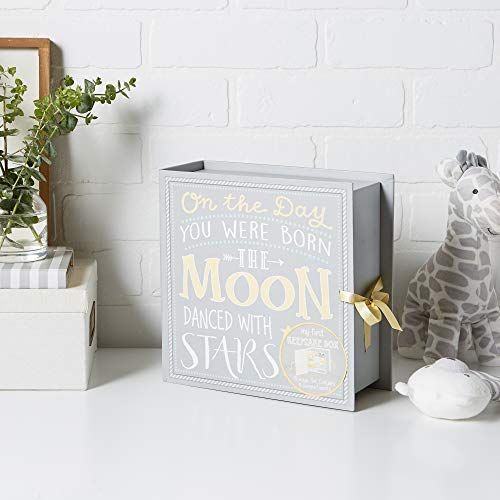  [아마존베스트]TCD Baby Milestone Keepsake Storage Box: Track Treasured Memories - Moon & Stars