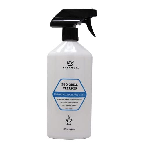  TriNova BBQ Grill Cleaning Spray Degreaser Cleaning Solution For Grates On Gas, Wood, Oil, Stone, Brick, or Propane Grills, Professional Strength, Eco Friendly, 18oz