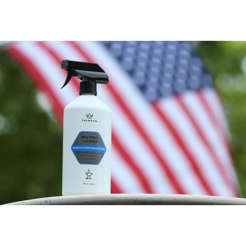  TriNova BBQ Grill Cleaning Spray Degreaser Cleaning Solution For Grates On Gas, Wood, Oil, Stone, Brick, or Propane Grills, Professional Strength, Eco Friendly, 18oz