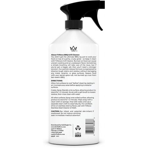  TriNova BBQ Grill Cleaning Spray Degreaser Cleaning Solution For Grates On Gas, Wood, Oil, Stone, Brick, or Propane Grills, Professional Strength, Eco Friendly, 18oz