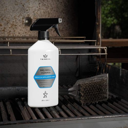  TriNova BBQ Grill Cleaning Spray Degreaser Cleaning Solution For Grates On Gas, Wood, Oil, Stone, Brick, or Propane Grills, Professional Strength, Eco Friendly, 18oz