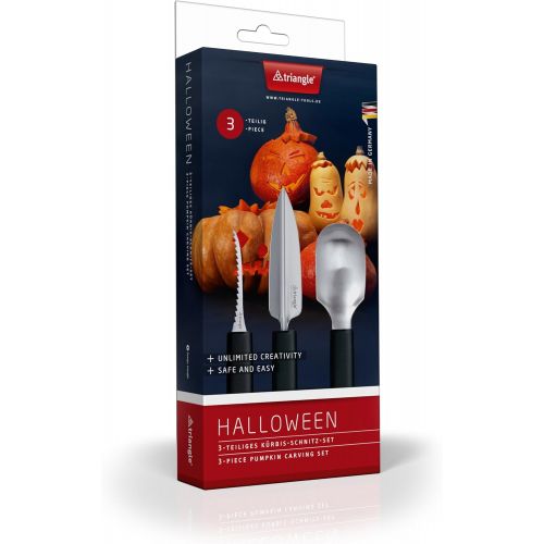  triangle 90 835 03 02 Kuerbis-Schnitz-Set, 3-teilig, Halloween,Kuechenhelfer, Geschenkidee,