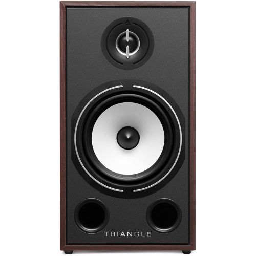  Triangle Borea BR03 Hi-Fi Bookshelf Speakers Pair for Home Theater Systems and Music, 100 W Power Handling, High Efficiency (Walnut)
