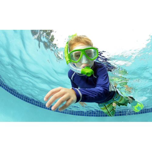  Triangle Sale kids snorkel set Underwater Mask & Snorkel Set Comfortable Double Lens Snorkeling Mask & Breathing Tube With Flexible Silicone Mouthpiece  Swimming & Diving Gear With Anti-Leak De