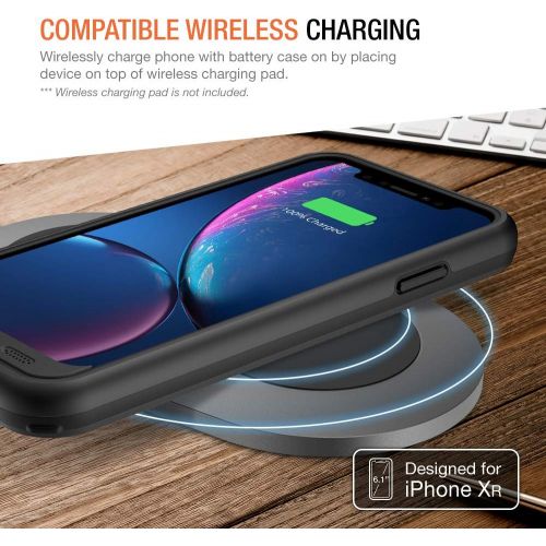  [아마존 핫딜]  [아마존핫딜]Trianium Atomic Pro 3500mAh Battery Case Compatible with Apple iPhone XR (6.1) Case with Qi Wireless Charging Technology Rechargeable Protective Extended Power Case [Work on Wirele