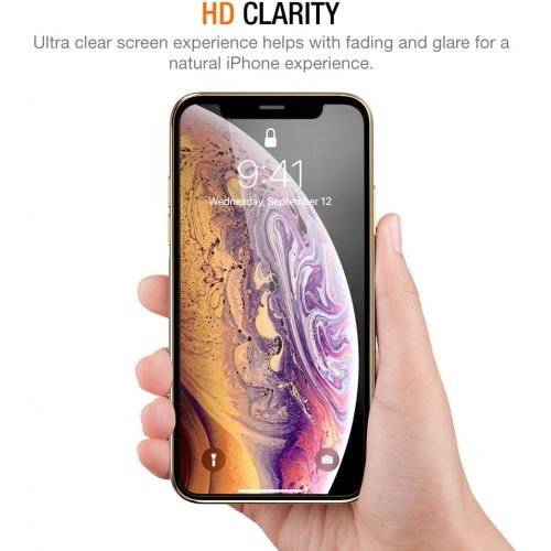  [아마존베스트]Trianium (3 Packs) Screen Protector Designed for Apple iPhone XS Max 2018 Premium HD Clarity 0.25mm Tempered Glass Screen Protector with Easy Installation Alignment Case Frame[3D T