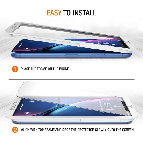  [아마존베스트]Trianium (3 Packs) Screen Protector Designed for Apple iPhone XR (6.1 2018) Premium HD Clarity 0.25mm Tempered Glass Screen Protector with Easy Installation Alignment Case Frame [3