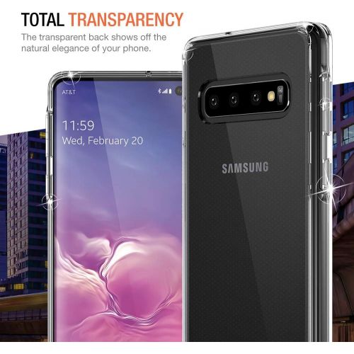  [아마존베스트]Trianium Clarium Case Designed for Galaxy S10 Case (2019) - Clear TPU Cushion/Hybrid Rigid Back Plate/Reinforced Corner Protection Cover for Samsung Galaxy S 10 Phone (PowerShare C