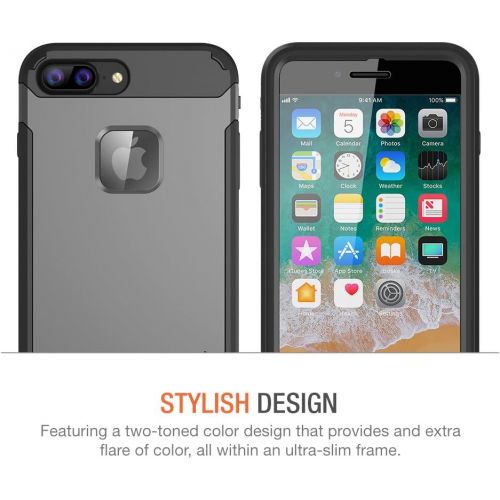  [아마존베스트]Trianium iPhone 8 Plus Case [Duranium Series] with Holster Case Heavy Duty Cover and Built-in Screen Protector for Apple iPhone8 Plus Phone (2017) Belt Clip Kickstand [Full Body Pr