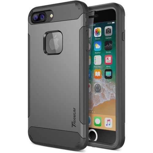  [아마존베스트]Trianium iPhone 8 Plus Case [Duranium Series] with Holster Case Heavy Duty Cover and Built-in Screen Protector for Apple iPhone8 Plus Phone (2017) Belt Clip Kickstand [Full Body Pr