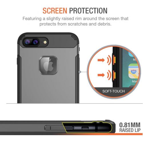  [아마존베스트]Trianium iPhone 8 Plus Case [Duranium Series] with Holster Case Heavy Duty Cover and Built-in Screen Protector for Apple iPhone8 Plus Phone (2017) Belt Clip Kickstand [Full Body Pr