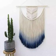 Tribal D&L Macrame Woven Wall Hanging, Nordic Boho Handmade Tassel Dyeing Tapestry Home Wall Art Decor-A W50xH80cm