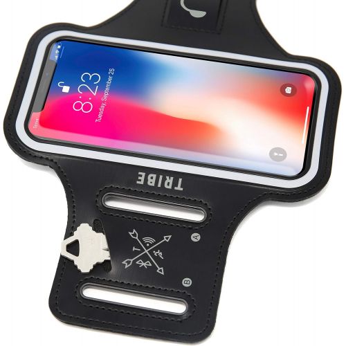  [아마존베스트]Tribe TRIBE Water Resistant Cell Phone Armband Case for iPhone X, Xs, 8, 7, 6, 6S Samsung Galaxy S9, S8, S7, S6, A8 with Adjustable Elastic Band & Key Holder for Running, Walking, Hiking