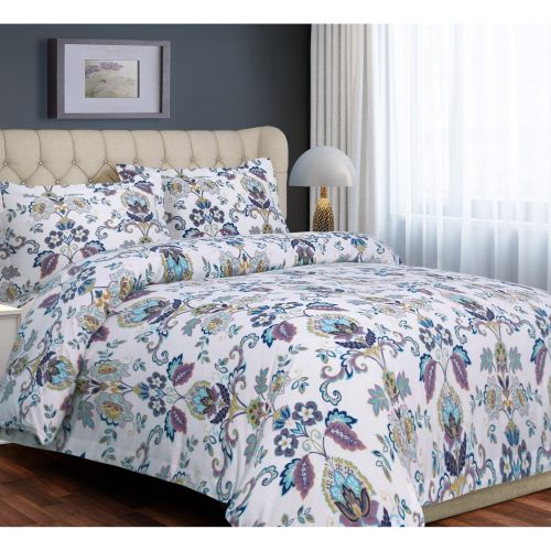  Printed Flannel 3 Piece Abstract Paisley Duvet Cover Set by Tribeca Living