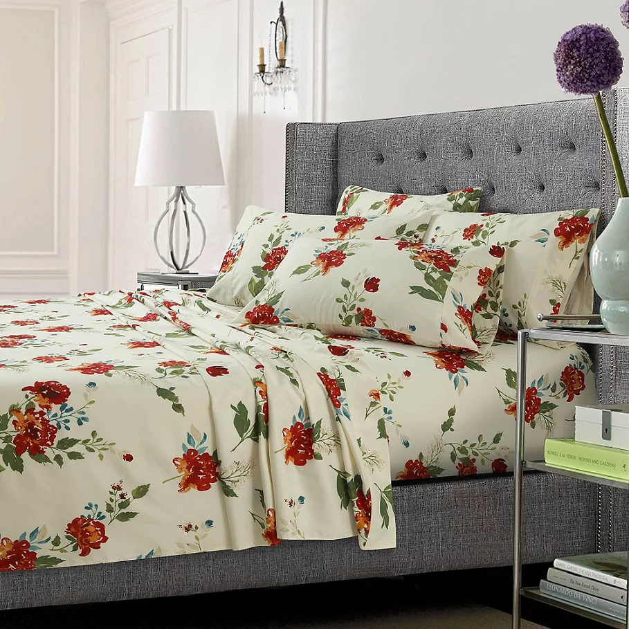  Tribeca Living Madrid Floral Sheet Set