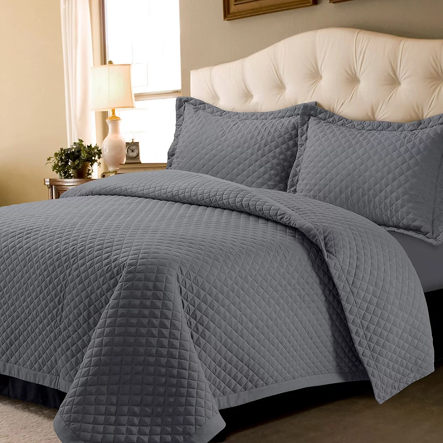  Tribeca Living Oversized Brisbane Solid Quilt Set