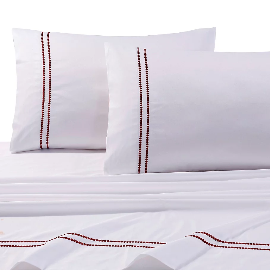  Tribeca Living 400-Thread-Count Premium Cotton Dot Pillowcases (Set of 2)