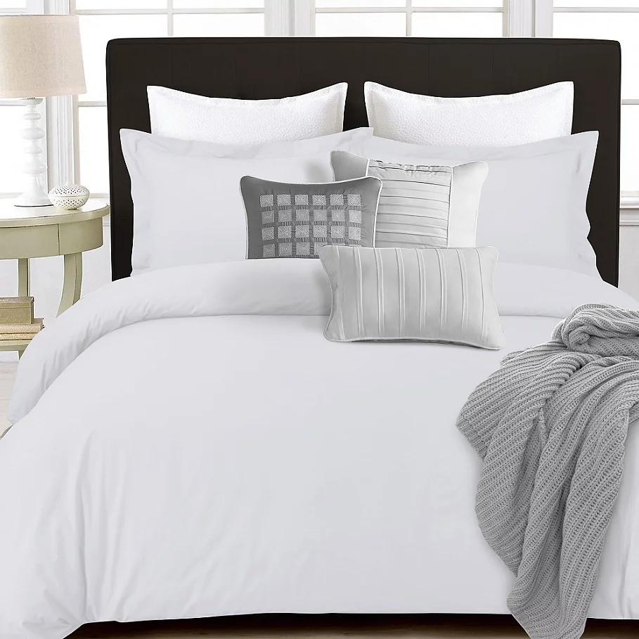  Tribeca Living 350-Thread-Count Cotton Percale Duvet Cover Set