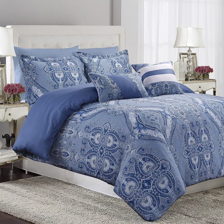 Tribeca Living Atlantis Reversible Duvet Cover Set in Blue