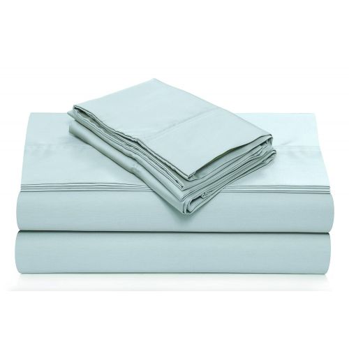  Tribeca Living 360SADPSSQUGR 360 Thread Count Cotton Deep Pocket Sheet Set, Queen, Green