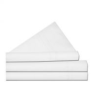 Tribeca Living Queen/300 Thread Count Egyptian Cotton Percale Deep Pocket Sheet Set, White