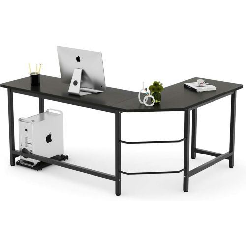  [아마존핫딜][아마존 핫딜] Tribesigns Modern L-Shaped Desk Corner Computer Desk PC Laptop Study Table Workstation Home Office Wood & Metal, Black