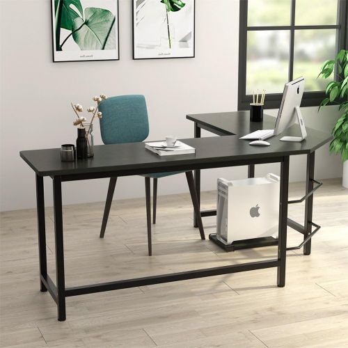  [아마존핫딜][아마존 핫딜] Tribesigns Modern L-Shaped Desk Corner Computer Desk PC Laptop Study Table Workstation Home Office Wood & Metal, Black