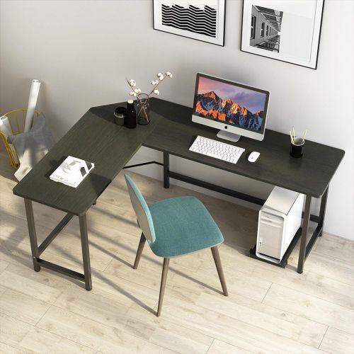  [아마존핫딜][아마존 핫딜] Tribesigns Modern L-Shaped Desk Corner Computer Desk PC Laptop Study Table Workstation Home Office Wood & Metal, Black