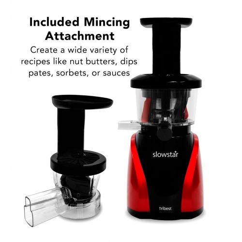 제네릭 Generic Tribest Slowstar SW-2000-B Vertical Slow Juicer and Mincer, Red