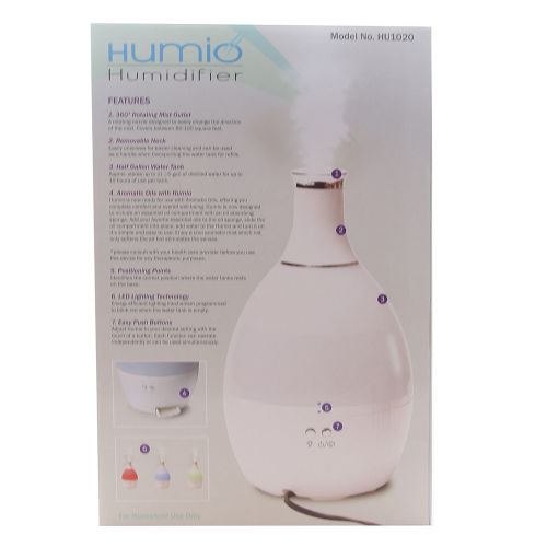  Tribest Humio HU-1020-B Ultrasonic Cool Mist Humidifier and Night Lamp, White Refurbished