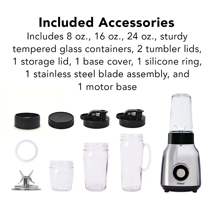  Tribest Glass Personal Blender in Chrome