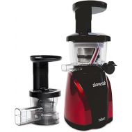 Tribest Slowstar SW-2000 Vertical Masticating Cold Press Juicer & Juice Extractor with Mincer, Red