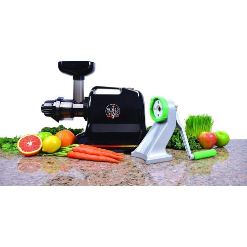 Tribest Solostar 3C SS-91113C-B Horizontal Single Auger Slow Masticating Juicer with Manual Conversion Kit, Black
