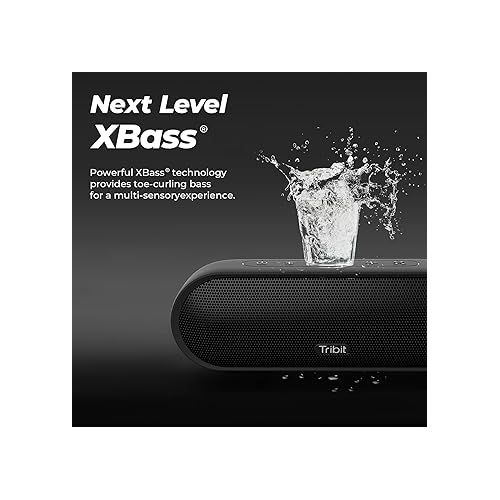  Tribit MaxSound Plus Portable Bluetooth Speaker with 24W Louder Sound, Exceptional XBass, 20H Playtime, IPX7 Waterproof, USB-C, TWS for Party, Outdoor