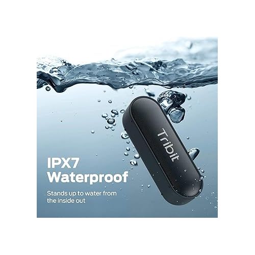  Tribit Bluetooth Speaker, XSound Go Speaker with 16W Loud Sound & Deeper Bass, 24H Playtime, IPX7 Waterproof, Bluetooth 5.0 TWS Pairing Portable Wireless Speaker for Home, Outdoor (Upgraded)