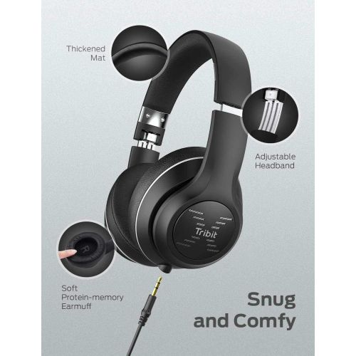  [아마존 핫딜] Tribit XFree Tune Bluetooth Headphones Over Ear - Wireless Headphones 40 Hrs Playtime, Hi-Fi Stereo Sound with Rich Bass, Built-in Mic, Soft Earmuffs - Foldable Headset with Carry